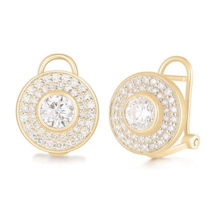 TJE044 ROUND FASHION HUGGIES COCKTAIL EARRINGS