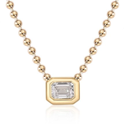 TJN015 EMERALD FASHION DOUBLE BEZEL NECKLACE | 5 CT