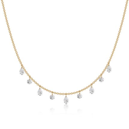 TJN00403Y PEAR ROUND STATION FASHION NECKLACE
