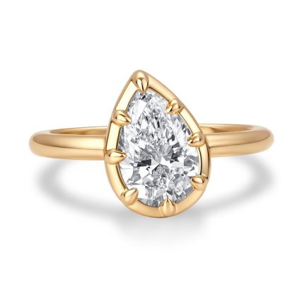 TJR070 PEAR GEORGIAN PINKY RING