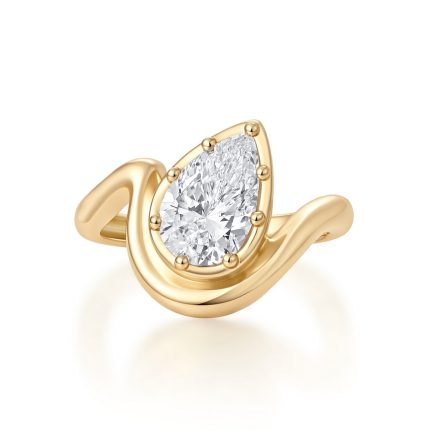 TJR01084 PEAR GEORGIAN PINKY RING