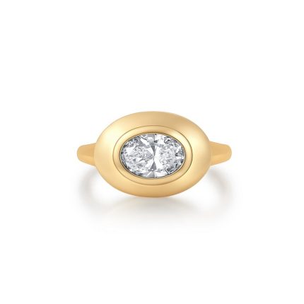 TJR01089 OVAL SOLITAIRE PINKY BEZEL RING