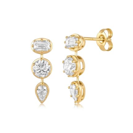TJE00860MSY MULTI-SHAPE FASHION DROP GEORGIAN EARRINGS