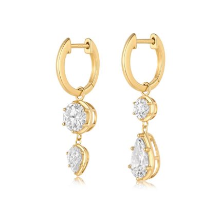 TJE00862MSY ROUND PEAR FASHION DROP EARRINGS