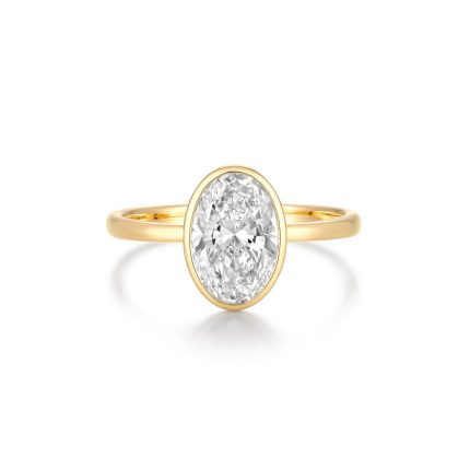 TJR01090 OVAL SOLITAIRE BEZEL RING
