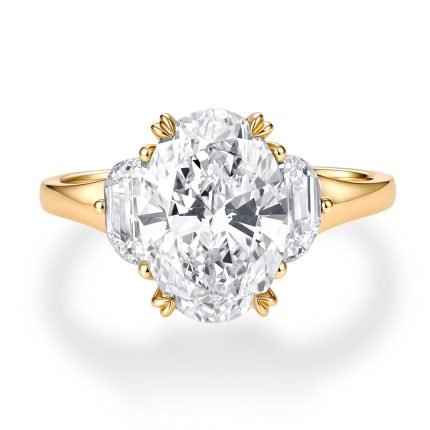TJR910OVY OVAL 3STONE BRIDAL RING