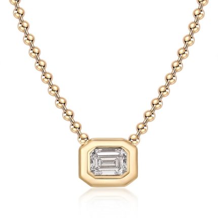 TJN015 EMERALD FASHION DOUBLE BEZEL NECKLACE | 2 CT