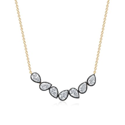 TJN030 PEAR 7STONE GEORGIAN NECKLACE