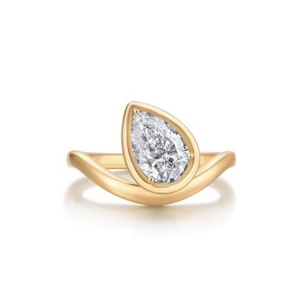TJR079 PEAR FASHION BEZEL PINKY RING
