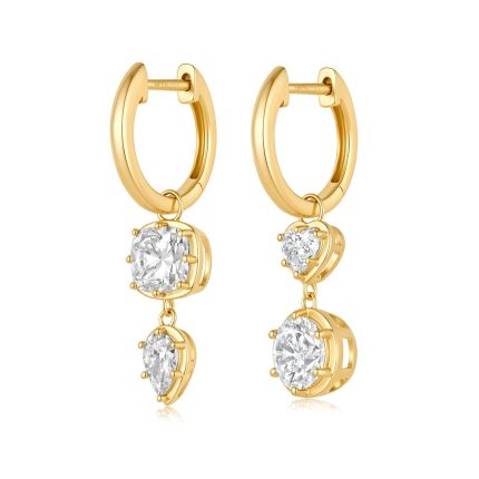TJE00863MSY MULTI SHAPED FASHION DROP GEORGIAN EARRINGS