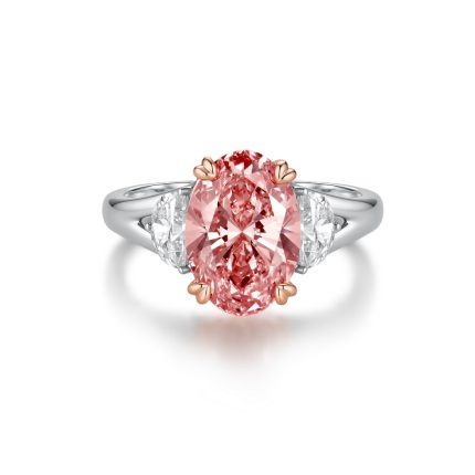 TJR01098OVBW OVAL BLUE 3-STONE BRIDAL-COLOR RING