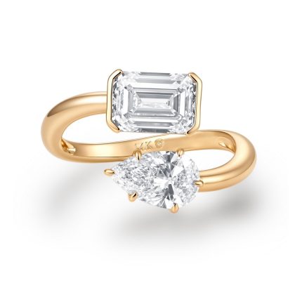 TJR01099MSY EMERALD, PEAR TOI-MOI FASHION RING